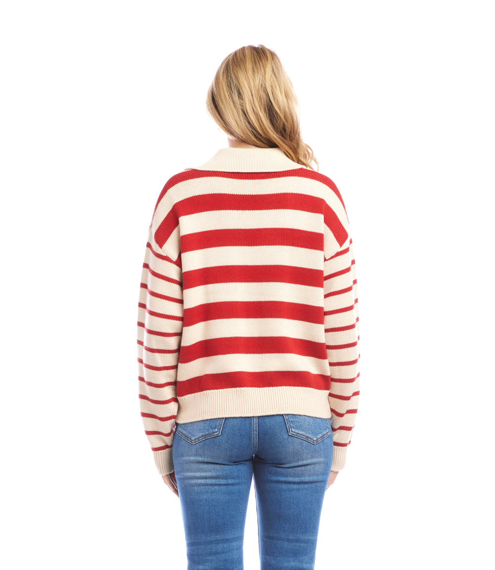 Stripe Polo Sweater