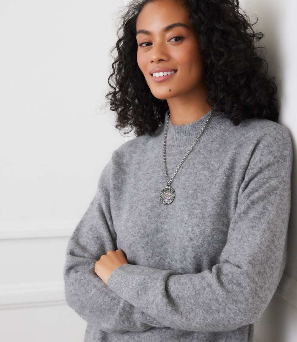 Mock Neck Sweater Dress