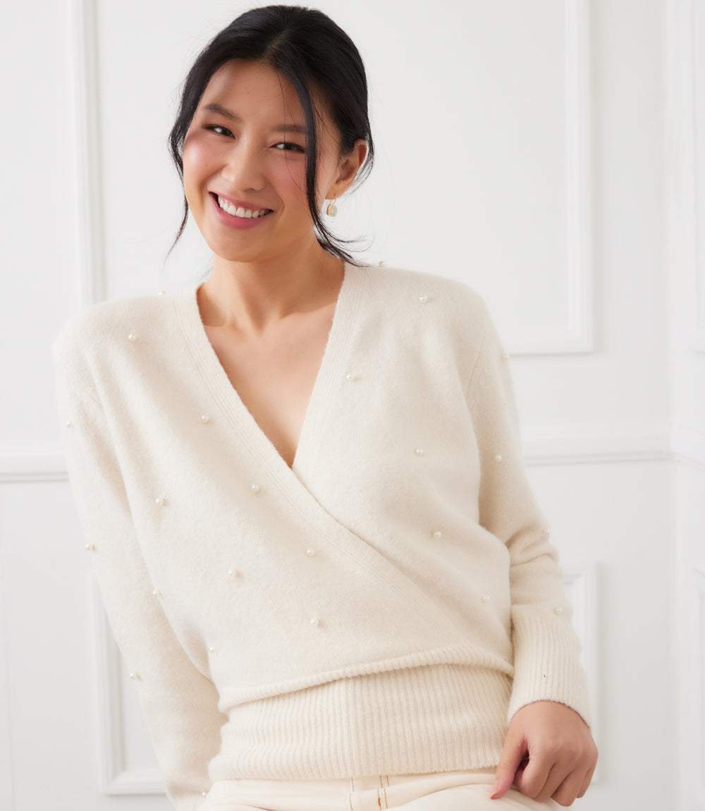 Pearl Wrap Sweater