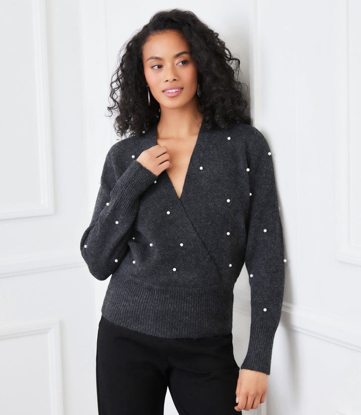 Pearl Wrap Sweater