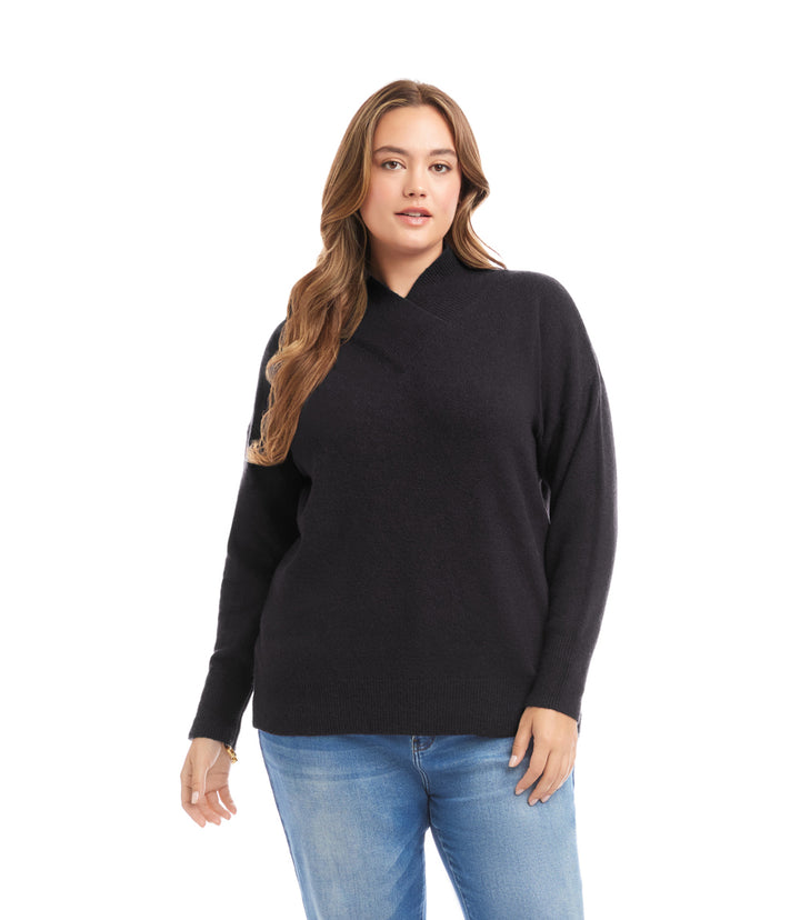 Plus Size Shawl Collar Sweater