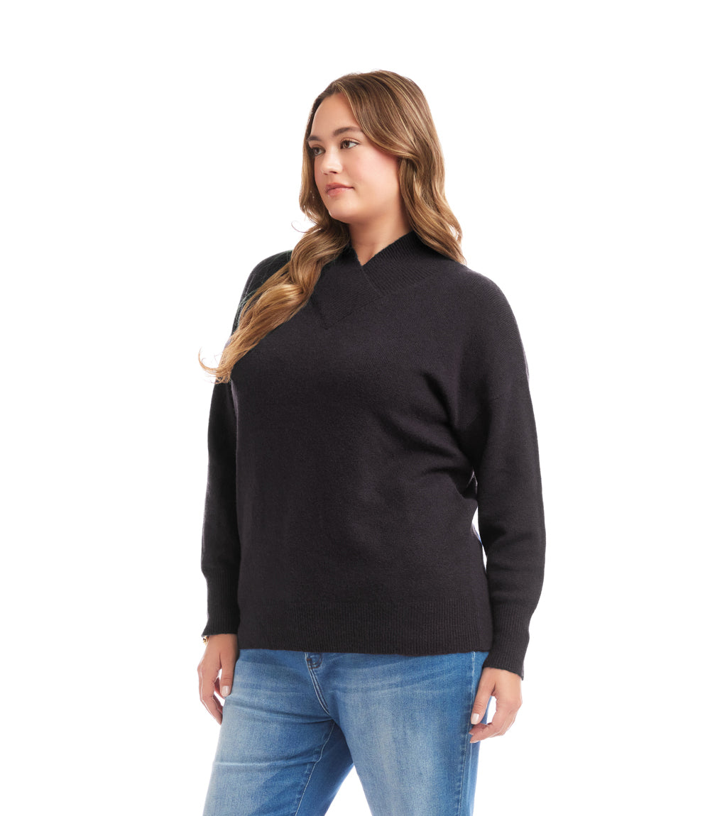 Plus Size Shawl Collar Sweater