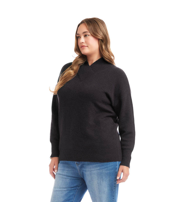 Plus Size Shawl Collar Sweater