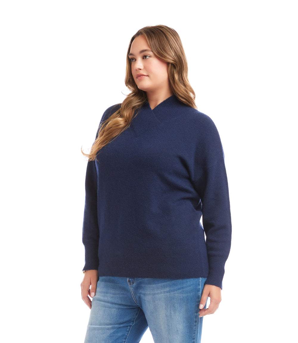Plus Size Shawl Collar Sweater