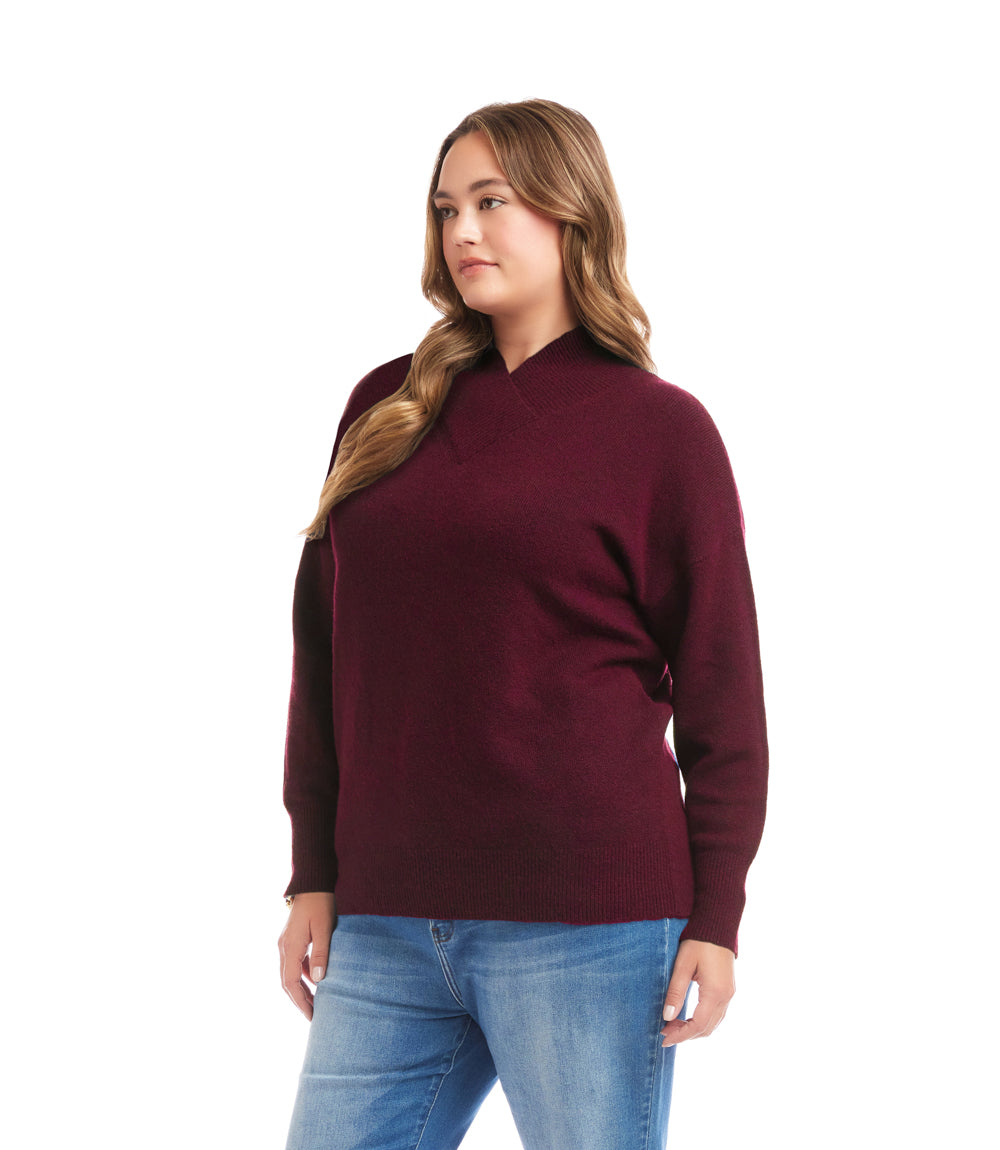 Plus Size Shawl Collar Sweater