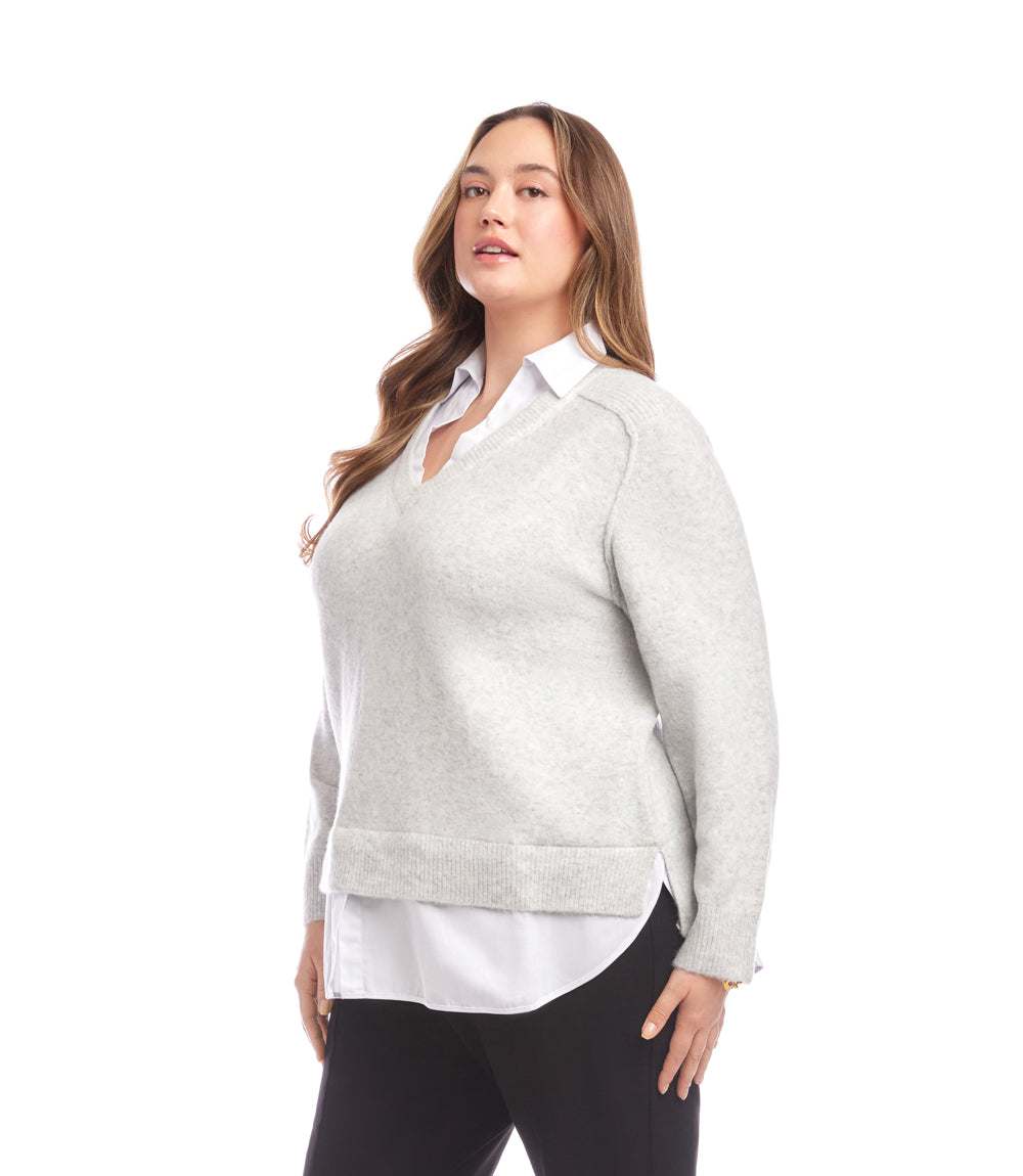 Plus Size Layered Sweater