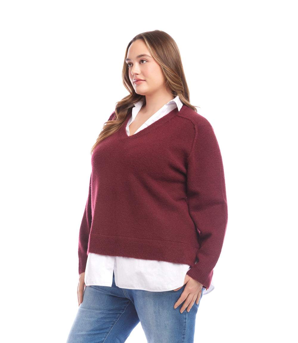 Plus Size Layered Sweater