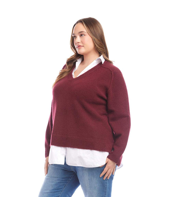Plus Size Layered Sweater