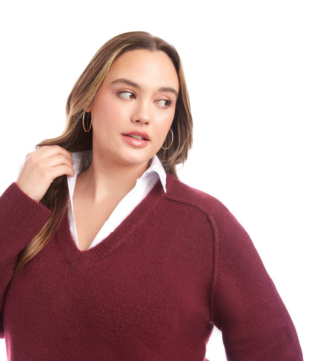 Plus Size Layered Sweater