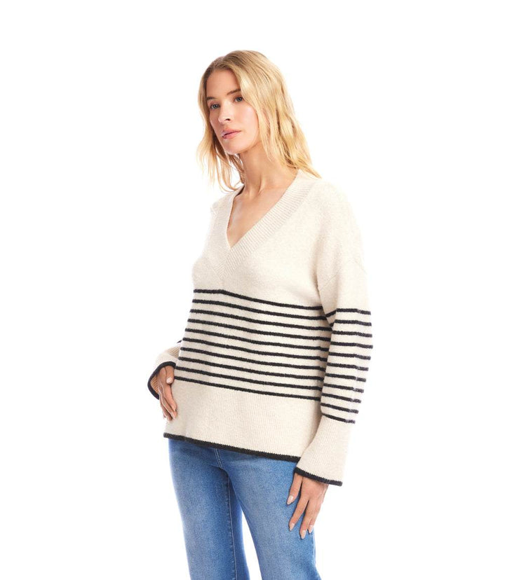Stripe V-Neck Sweater