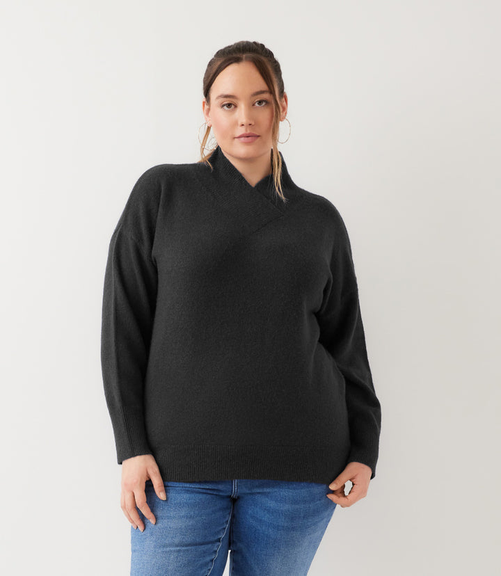 Plus Size Shawl Collar Sweater