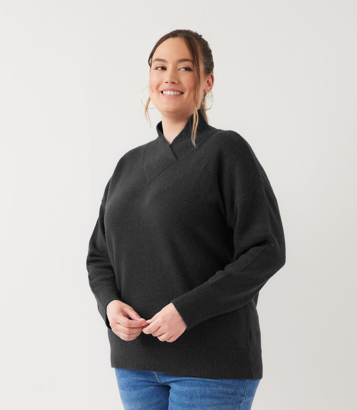 Plus Size Shawl Collar Sweater
