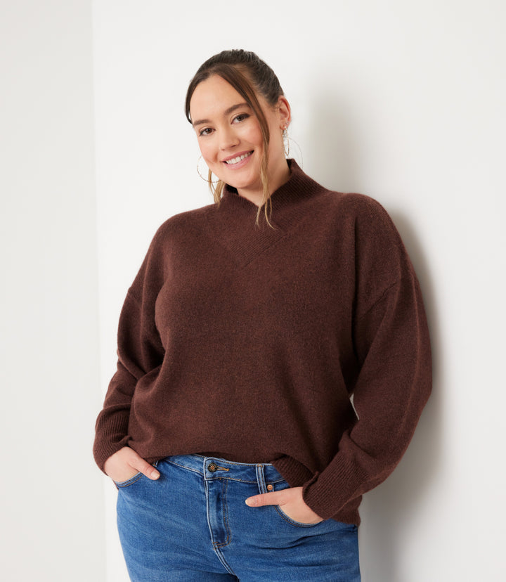 Plus Size Shawl Collar Sweater