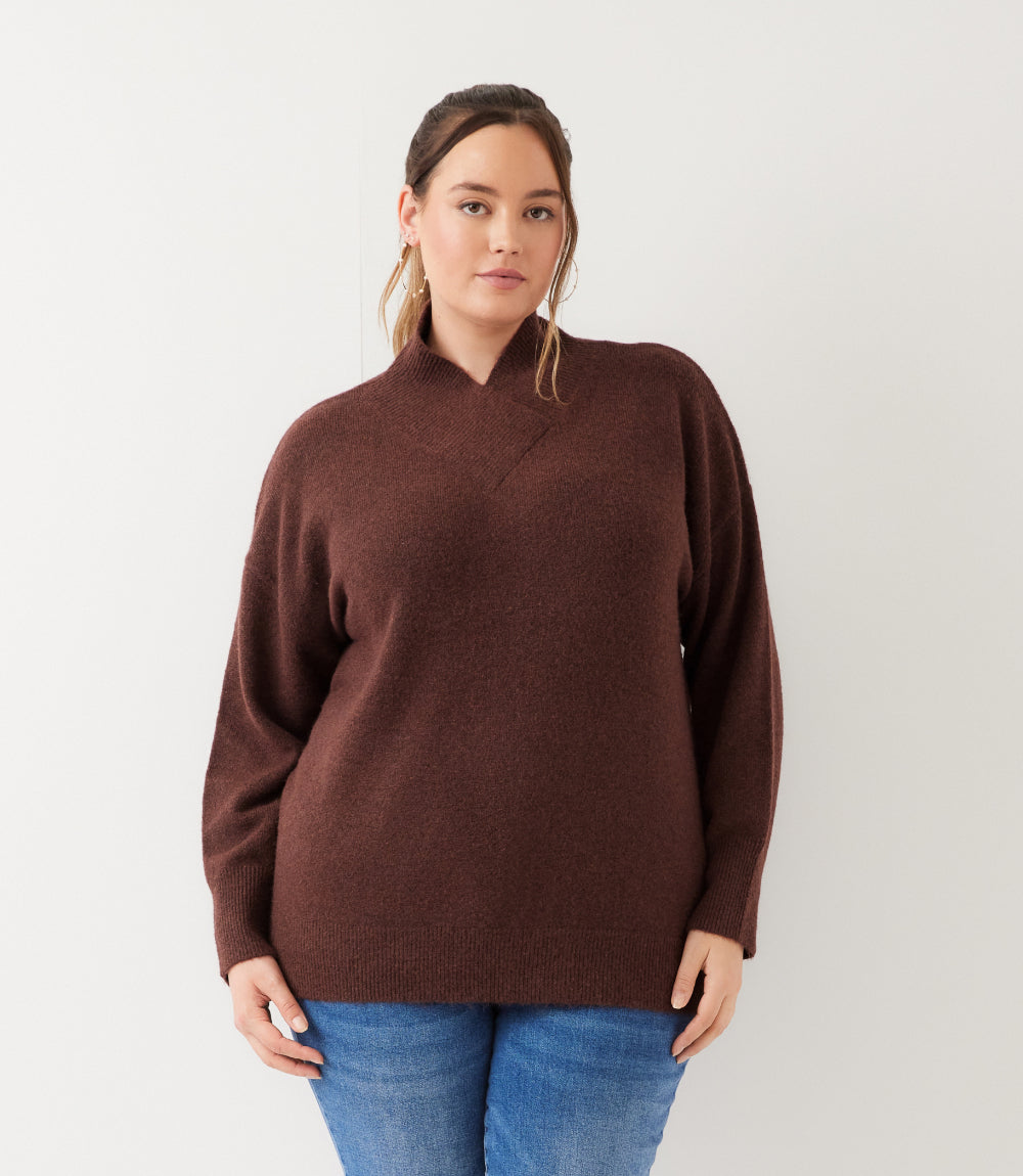 Plus Size Shawl Collar Sweater