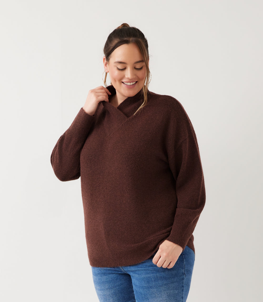 Plus Size Shawl Collar Sweater
