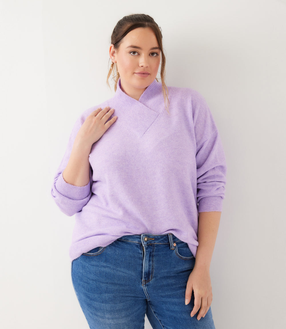 Plus Size Shawl Collar Sweater