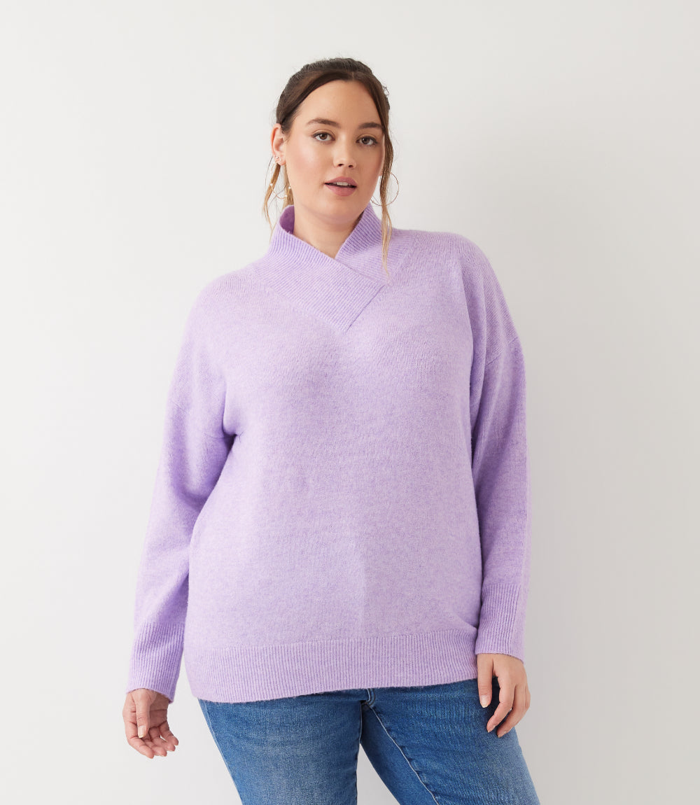 Plus Size Shawl Collar Sweater