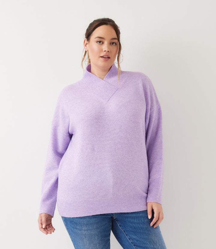 Plus Size Shawl Collar Sweater