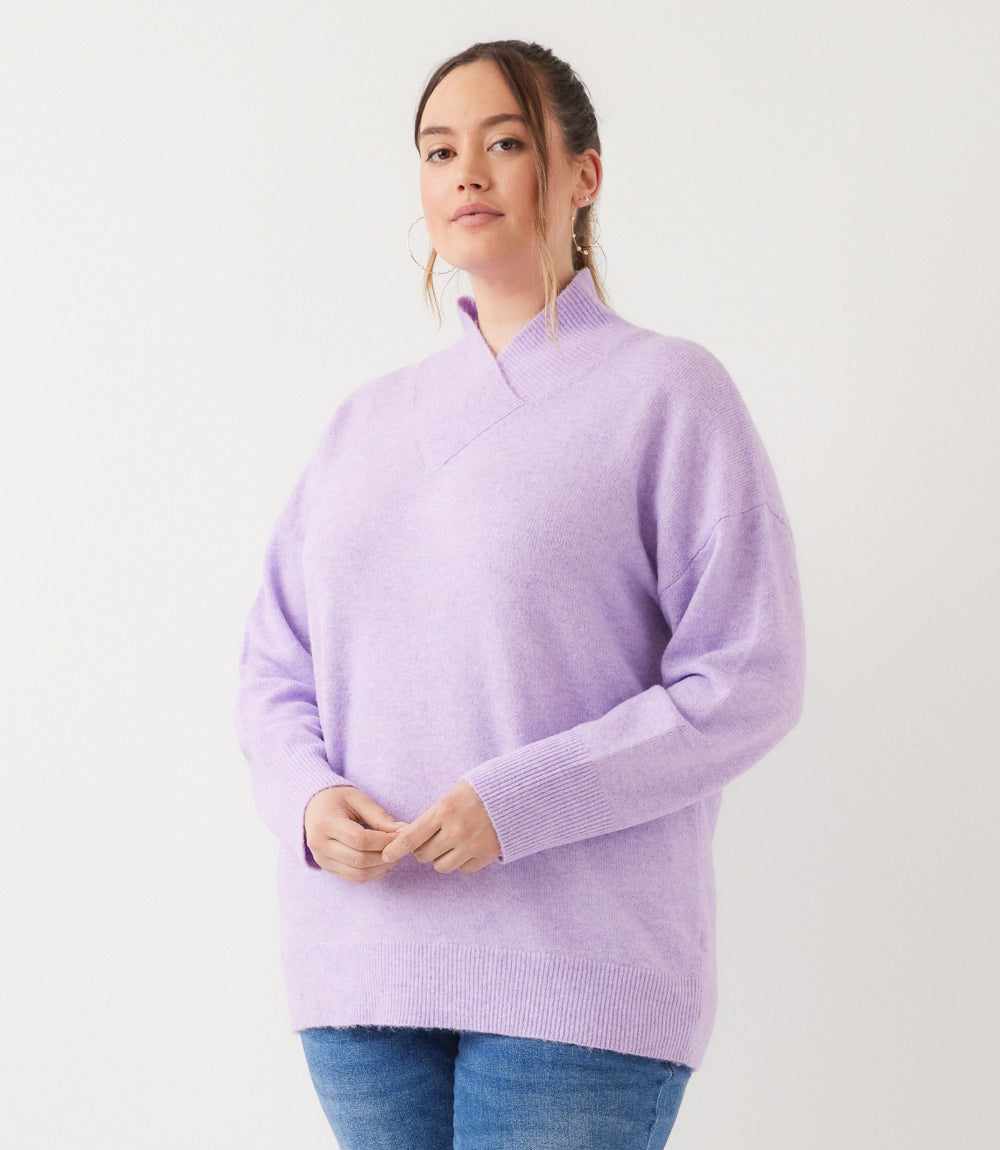 Plus Size Shawl Collar Sweater