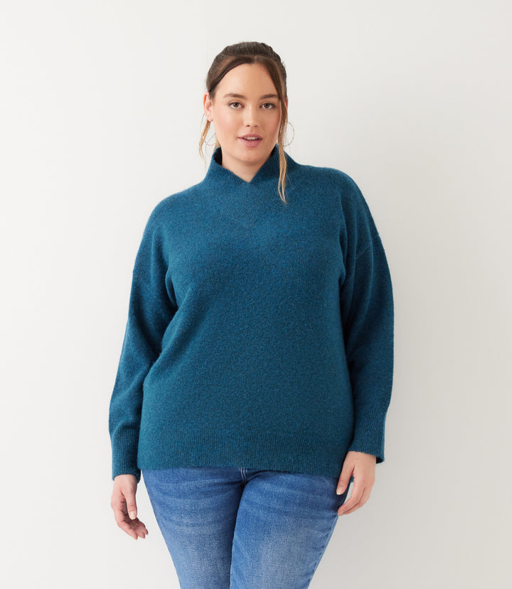 Plus Size Shawl Collar Sweater