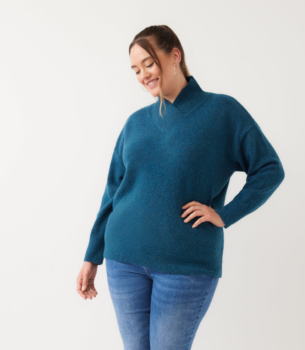 Plus Size Shawl Collar Sweater