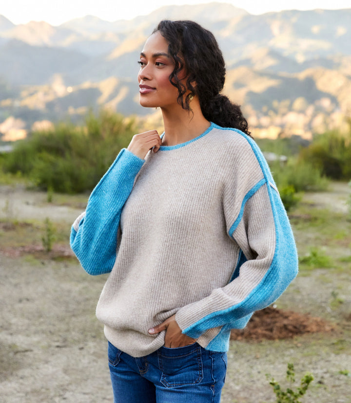 Colorblock Crewneck Sweater