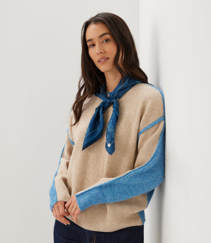 Colorblock Crewneck Sweater