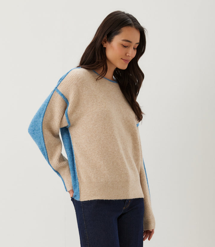 Colorblock Crewneck Sweater
