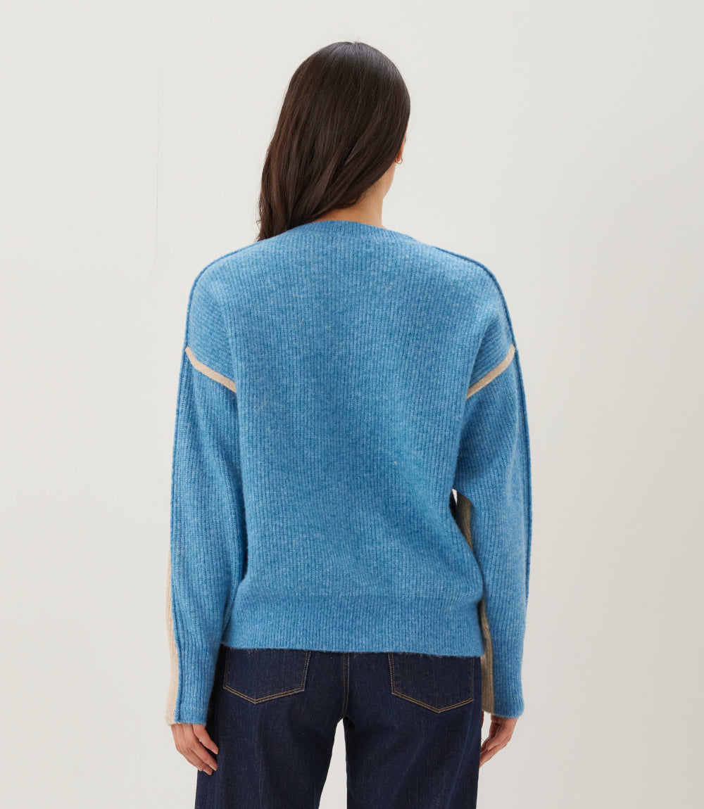 Colorblock Crewneck Sweater