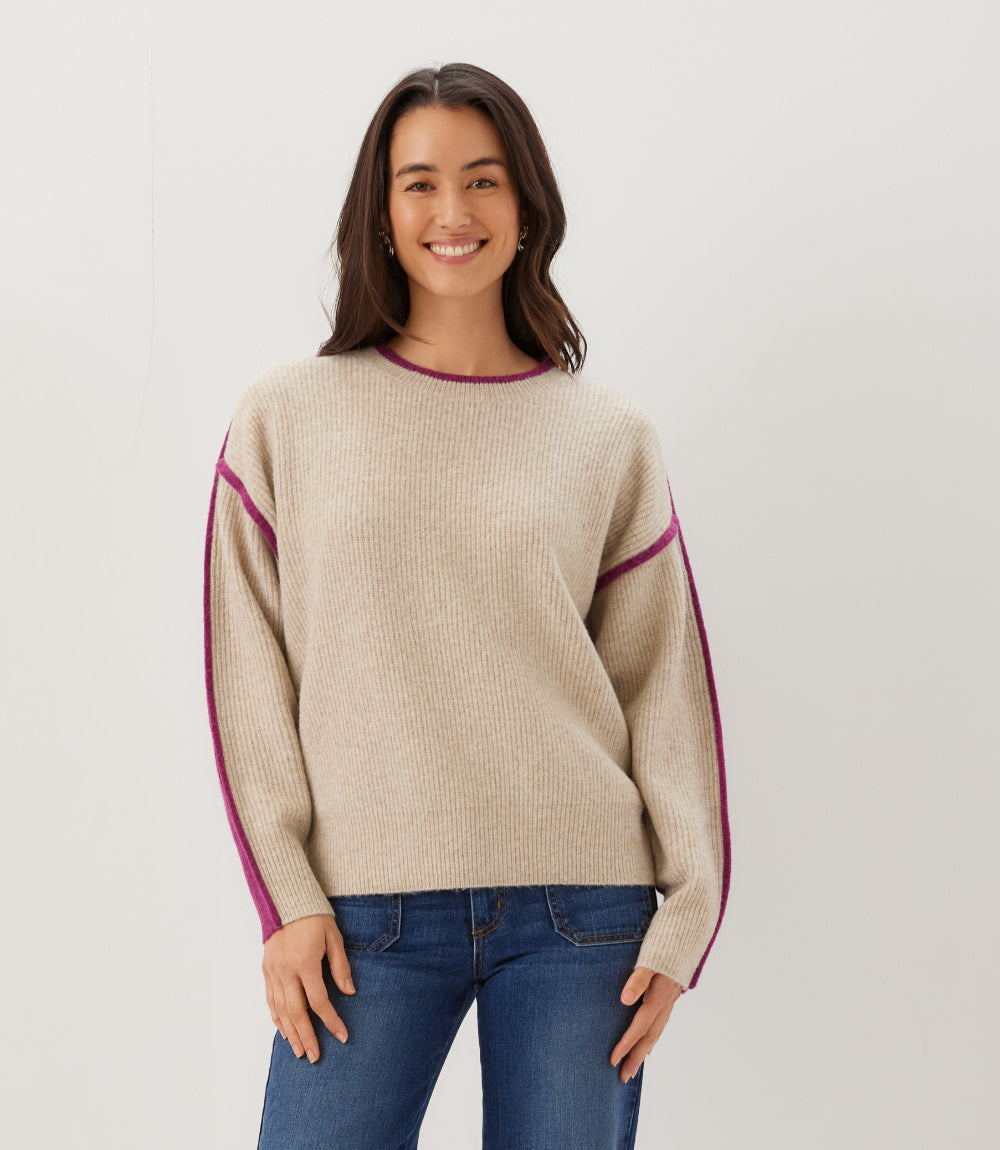 Colorblock Crewneck Sweater