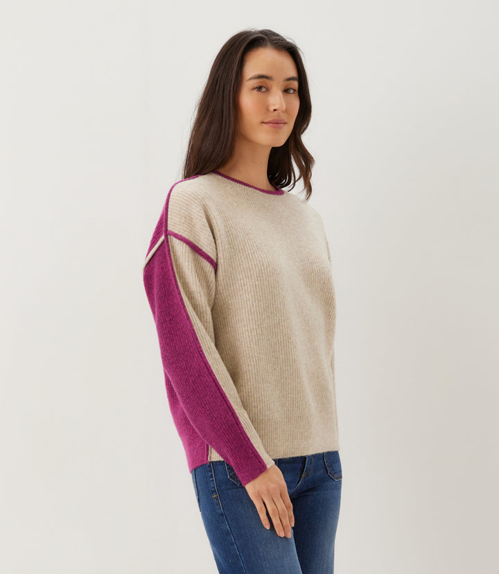 Colorblock Crewneck Sweater