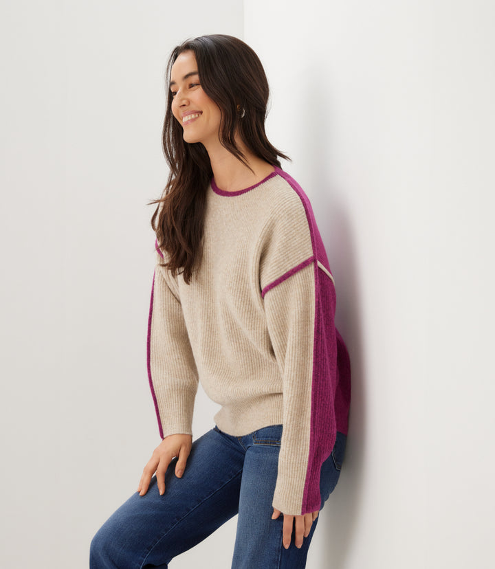 Colorblock Crewneck Sweater