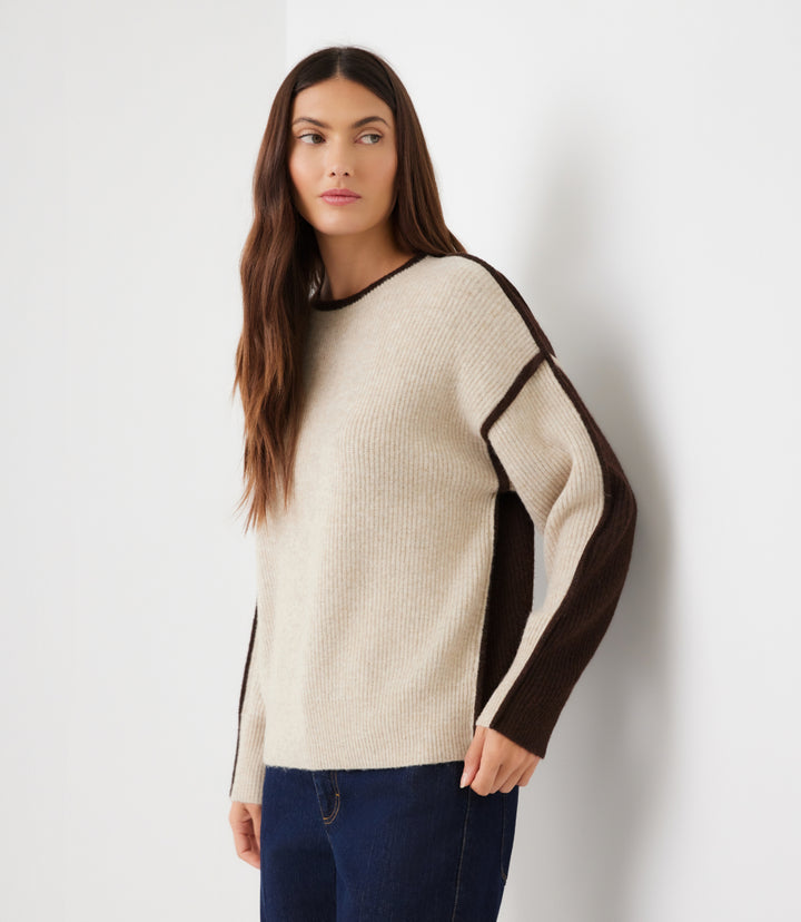 Colorblock Crewneck Sweater