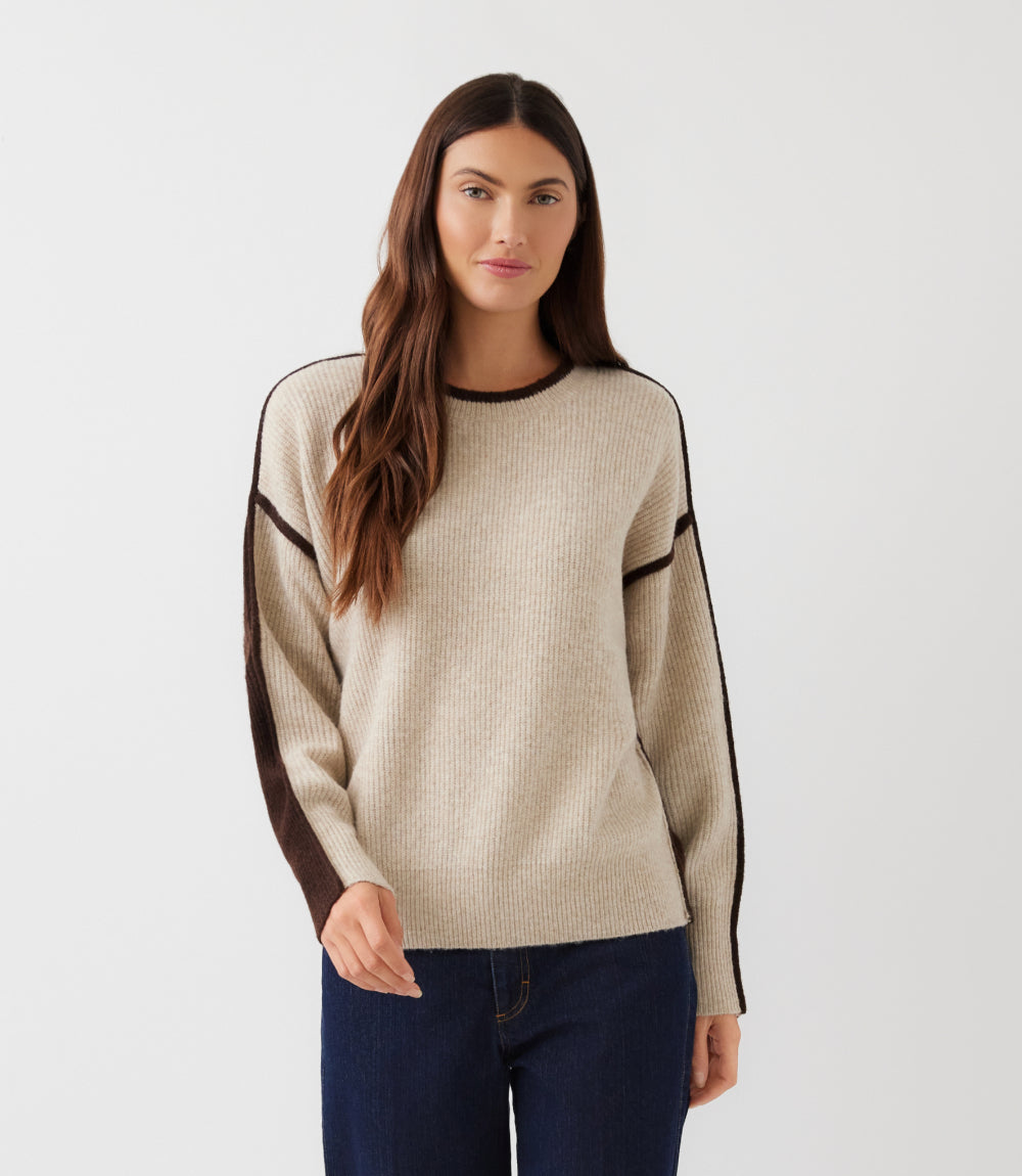 Colorblock Crewneck Sweater