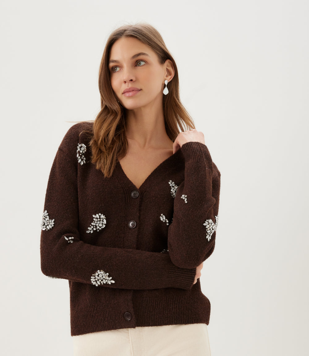 Rhinestone Cardigan Sweater