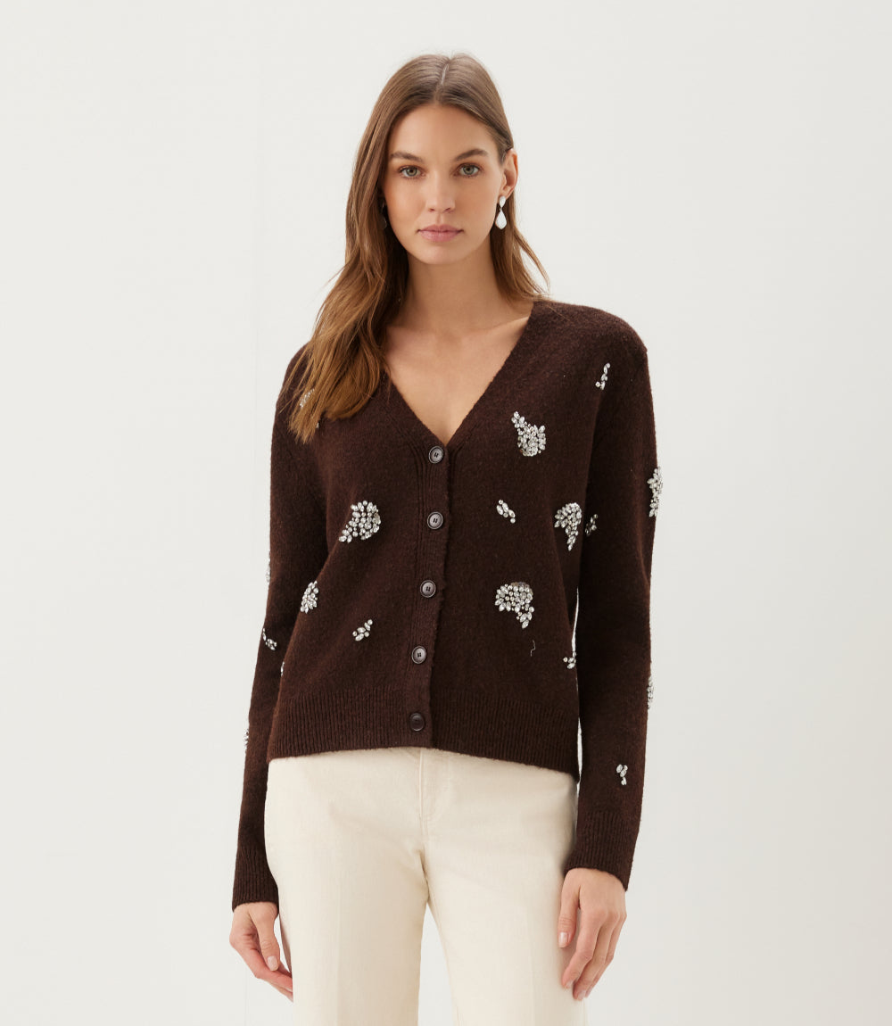 Rhinestone Cardigan Sweater