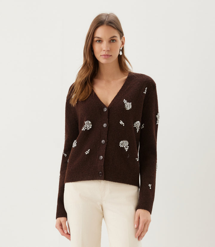 Rhinestone Cardigan Sweater