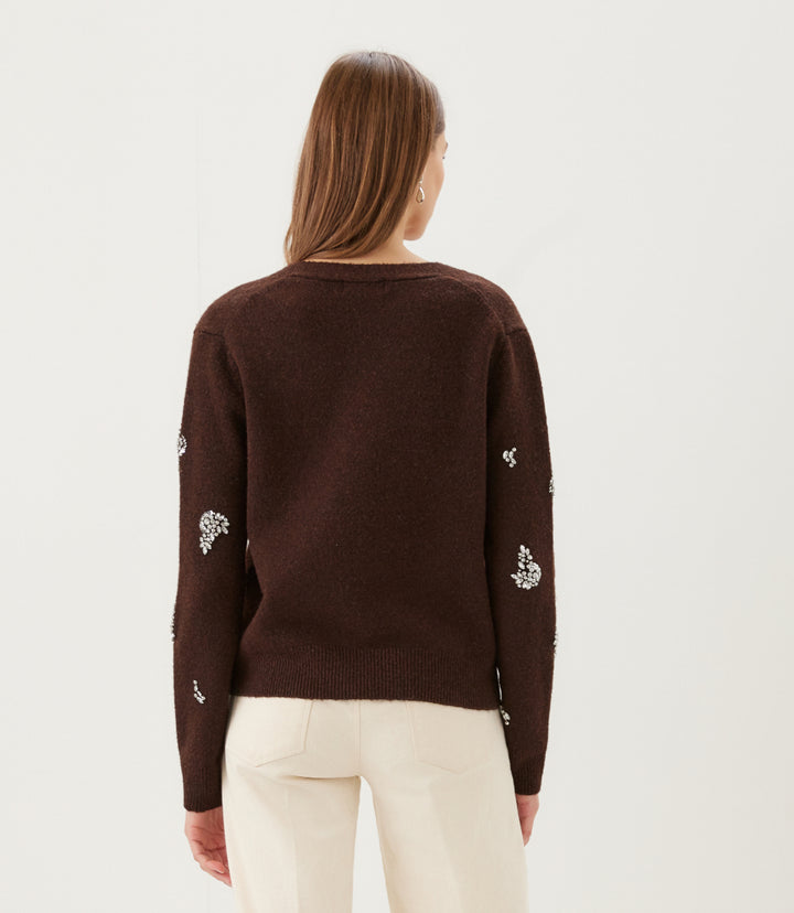 Rhinestone Cardigan Sweater