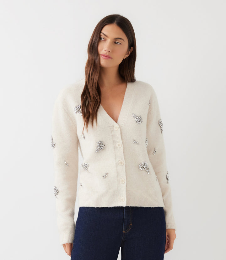 Rhinestone Cardigan Sweater