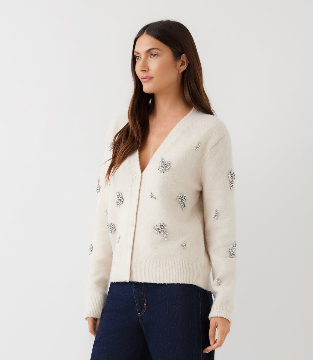 Rhinestone Cardigan Sweater