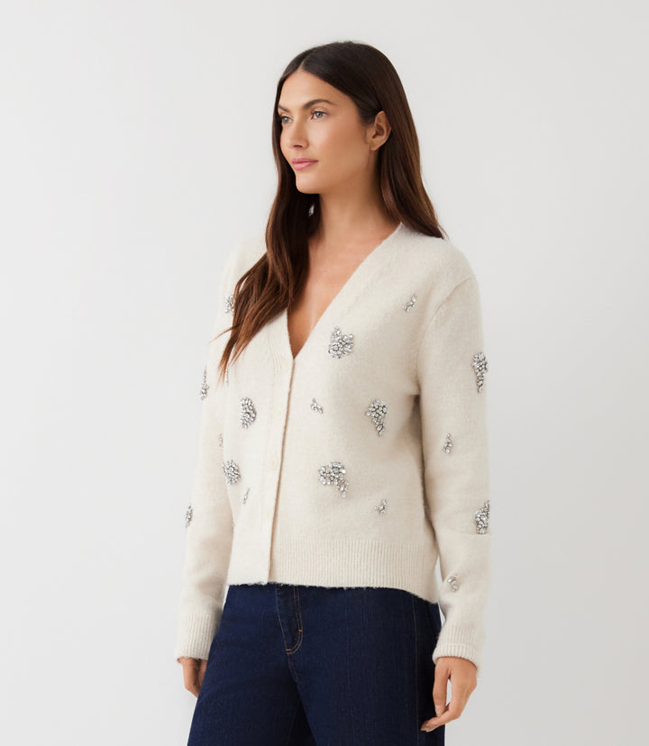 Rhinestone Cardigan Sweater