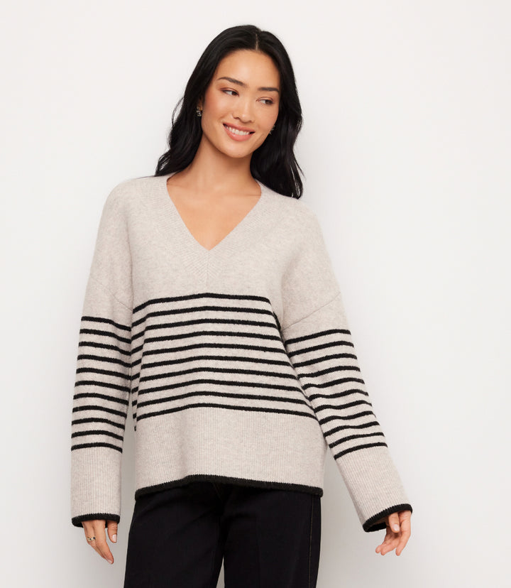 Stripe V-Neck Sweater