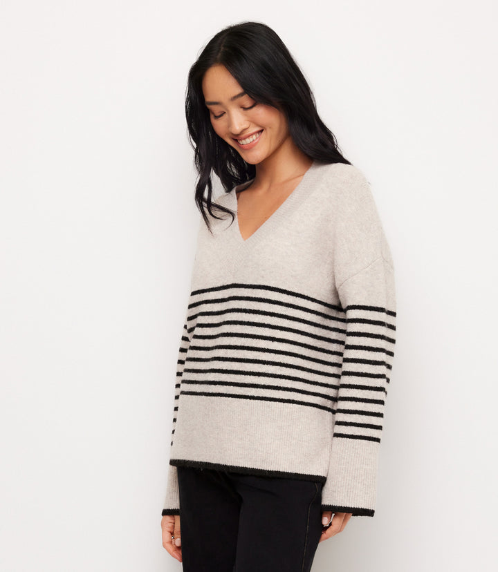 Stripe V-Neck Sweater