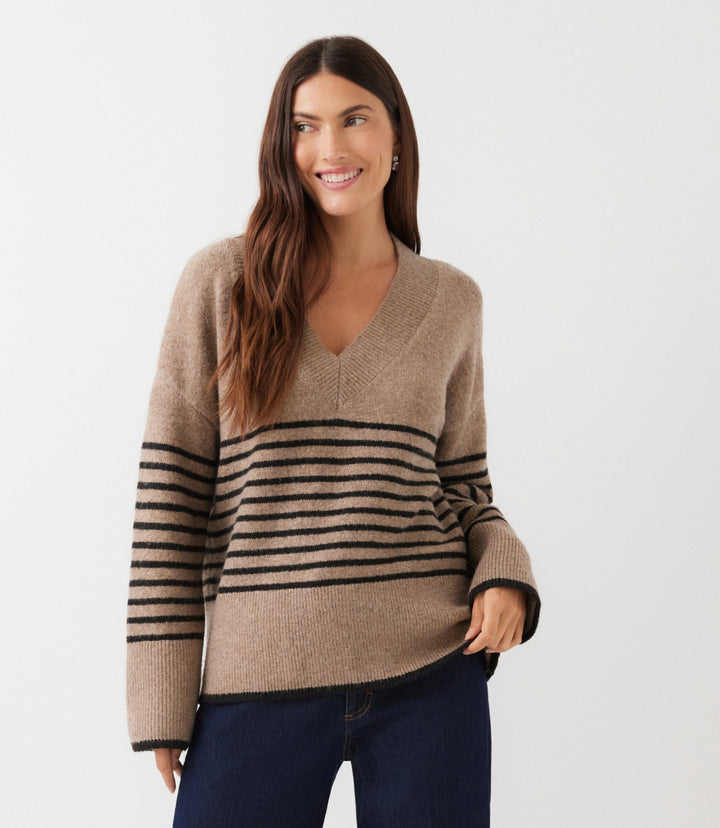 Stripe V-Neck Sweater