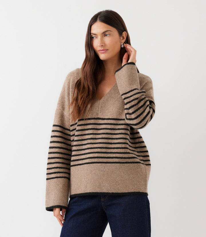 Stripe V-Neck Sweater