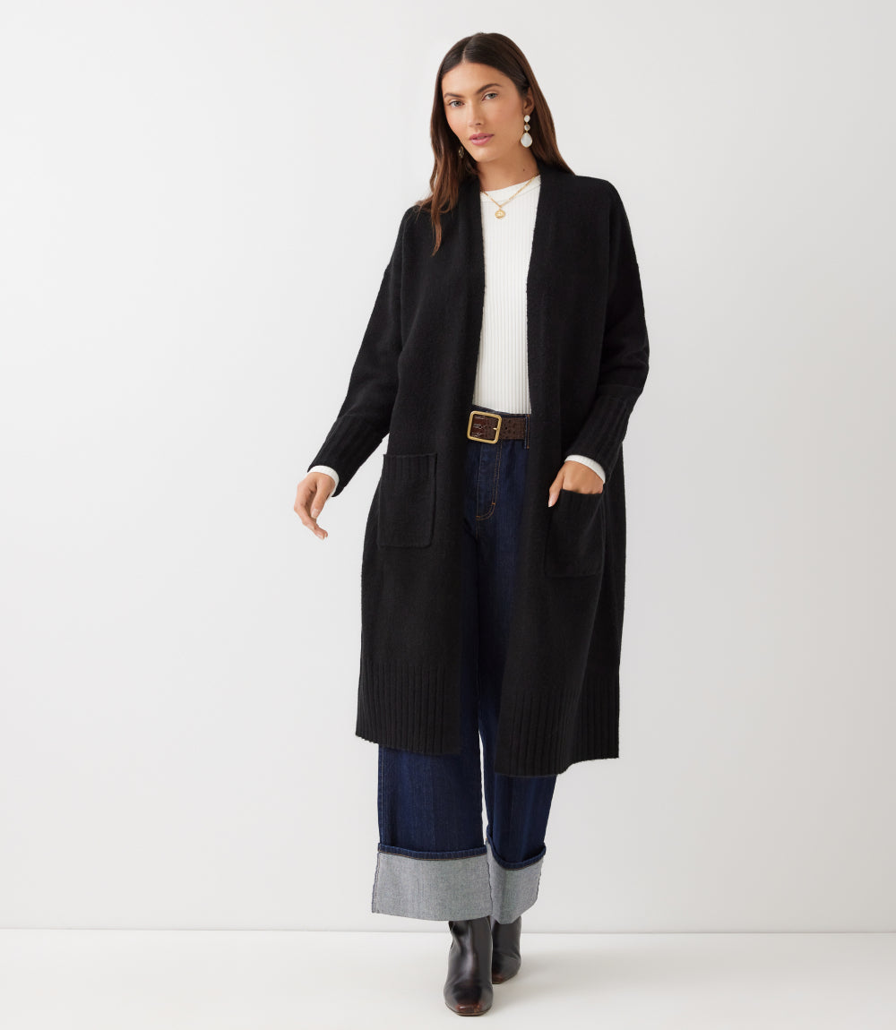 Long Open Front Cardigan Sweater