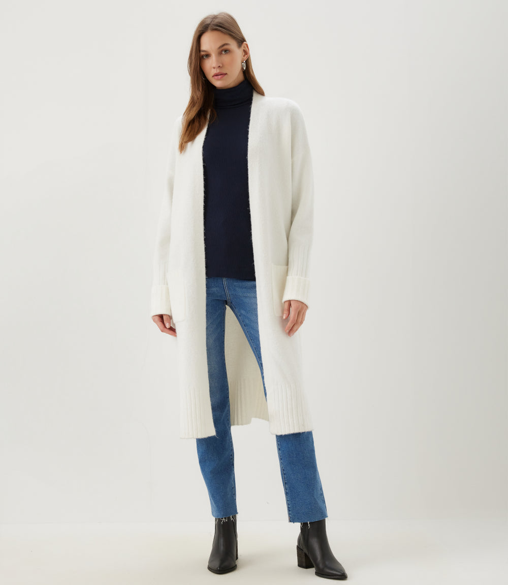 Long Open Front Cardigan Sweater