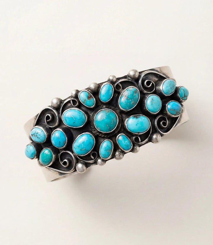 Embellished Turquoise Cuff Bracelet