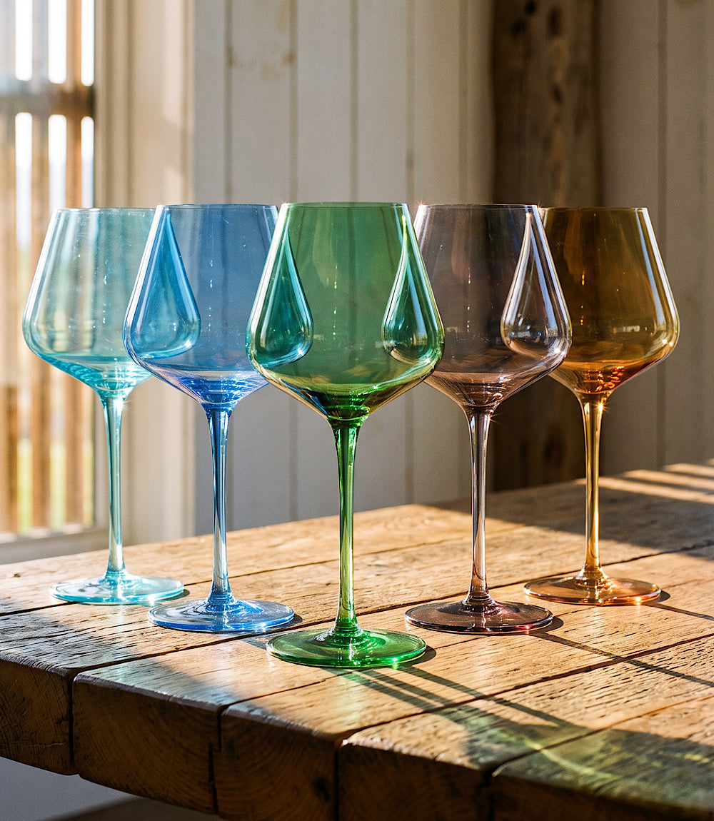 Colors Of Rocky Mountains Wine Glasses, Set Of 5