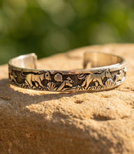 Hand Engraved Sterling Silver Cuff Bracelet